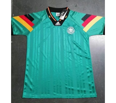 Germany 1992 EuroCup Away Green Soccer Jersey